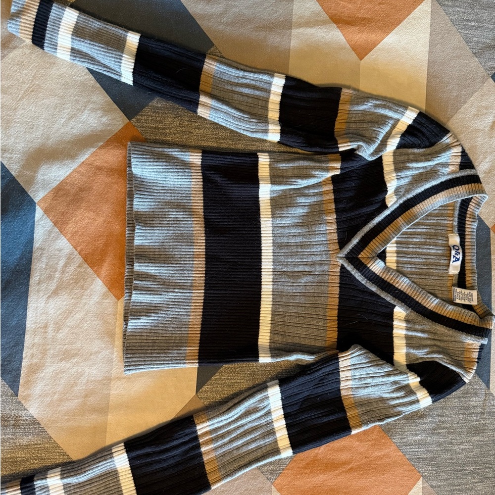 Striped V-Neck Sweater